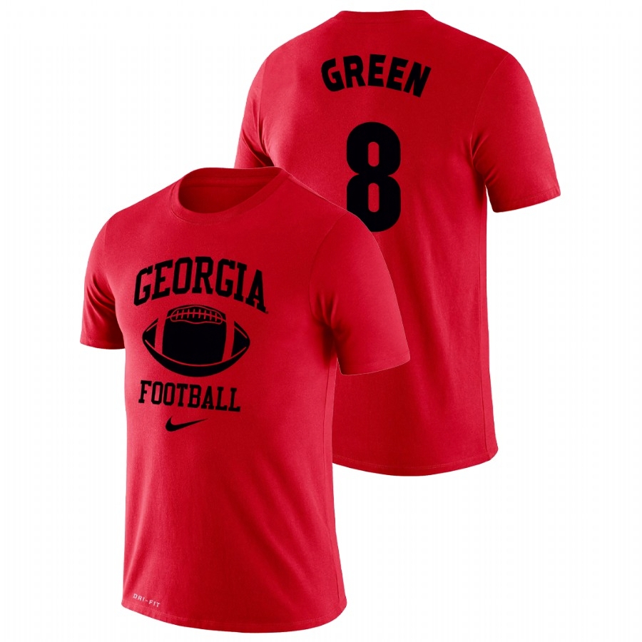 Georgia Bulldogs Men's NCAA A.J. Green #8 Red Retro Legend Performance College Football T-Shirt WUN6149LN